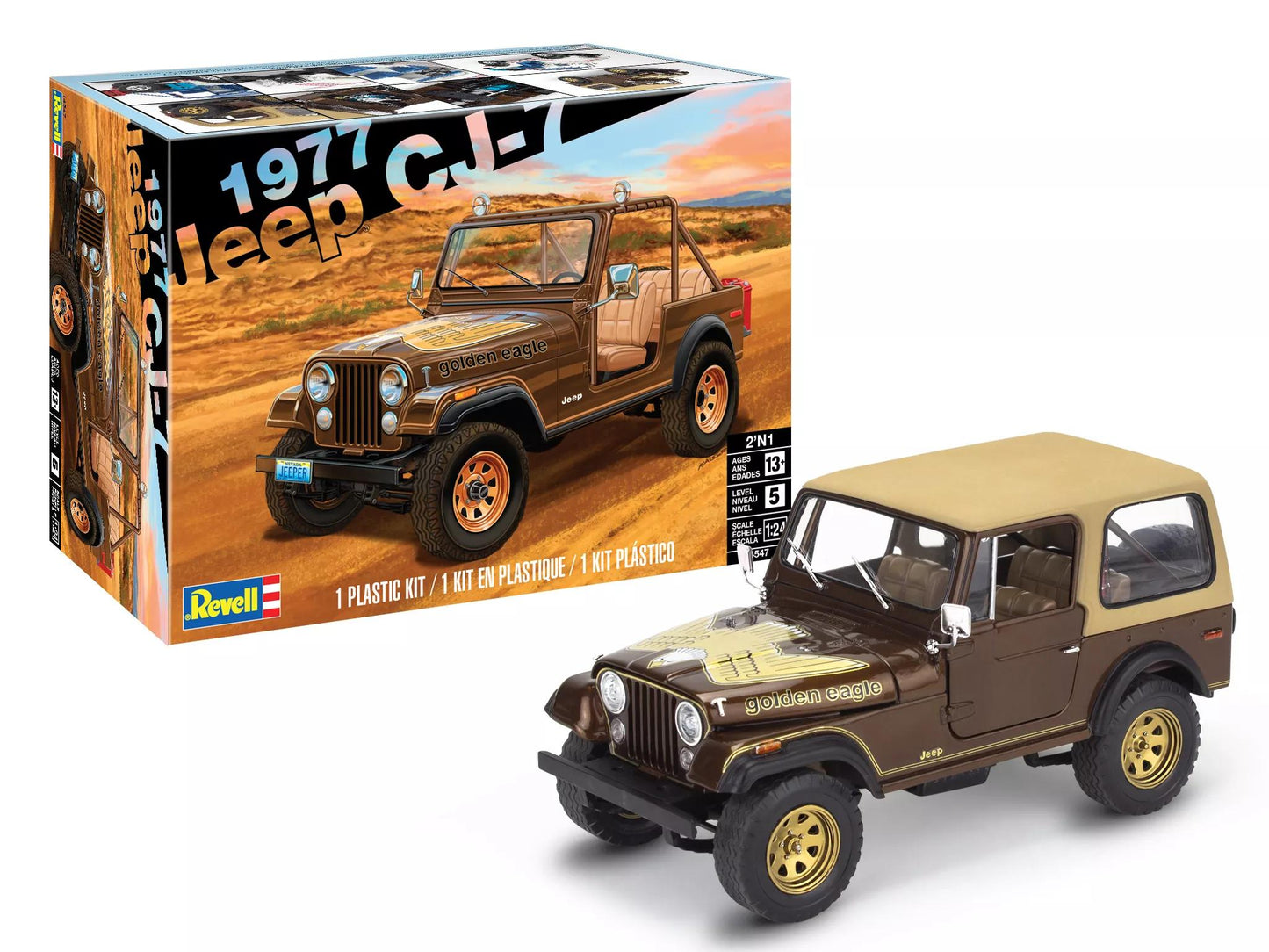 Revell - Level 5 Model Kit 1977 Jeep CJ-7 2-in-1 Kit 1/24