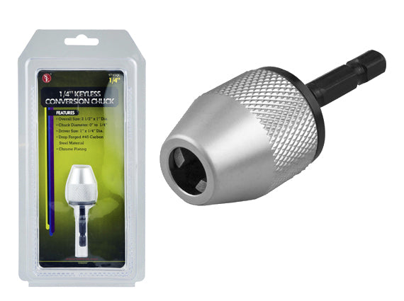 1/4" Keyless Conversion Chuck Adapter for Power Impact Driver