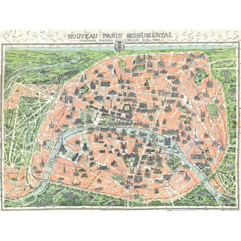 Michele Wilson Puzzles - MAP OF MONUMENTS - PARIS - (500)