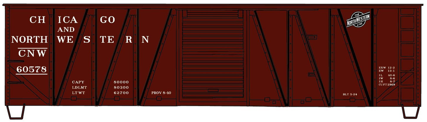 Accurail - Ho 40'SS Wood Boxcar C&NW