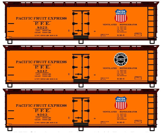 Accurail - Ho 40'Wood Reffer PFE 3#Set