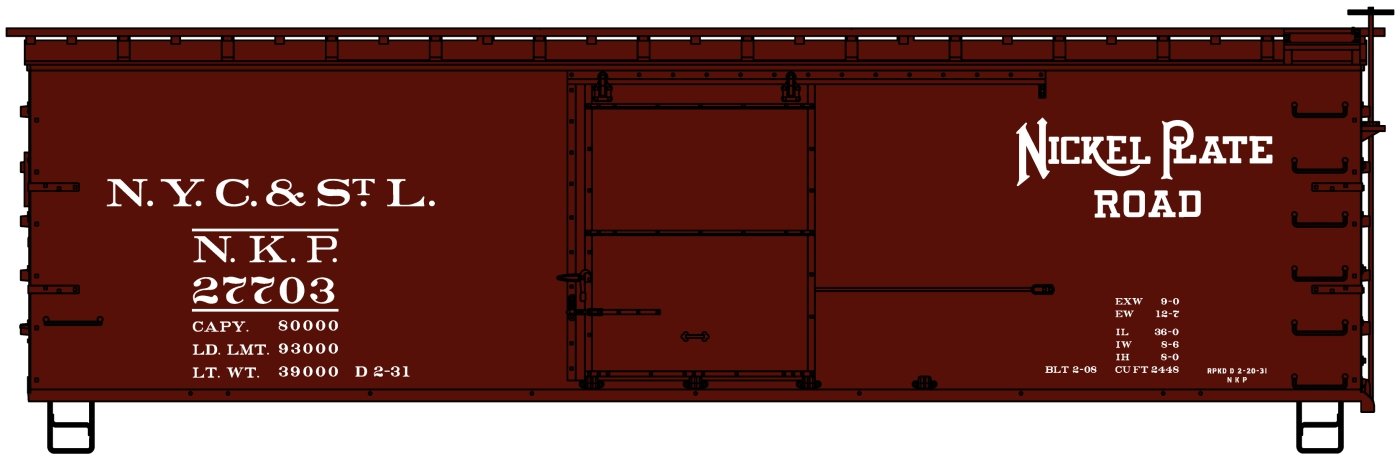 Accurail - HO 36' Double Sheath w/Straight Und NKP