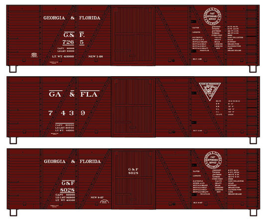 Accurail - HO Single Sheath 40' Wood Boxcar G&F 3pk