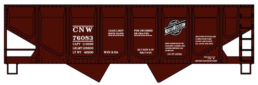 Accurail - HO C&NW Panel Side Twin Hopper Single