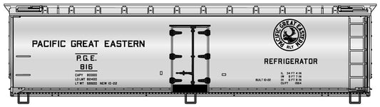Accurail - HO 40'Wood Reefer PGE Singles