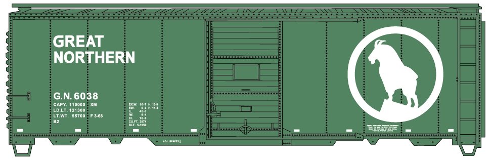 Accurail - HO GN Glacier Green 40'Single Door BC