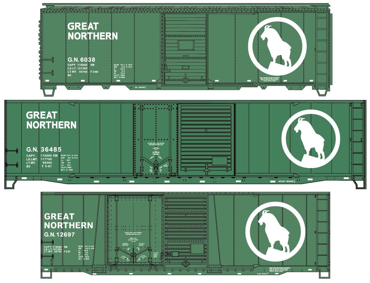 Accurail - HO GN Glacier Green Steel Boxcar 3pc Set