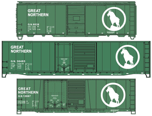 Accurail - HO GN Glacier Green Steel Boxcar 3pc Set