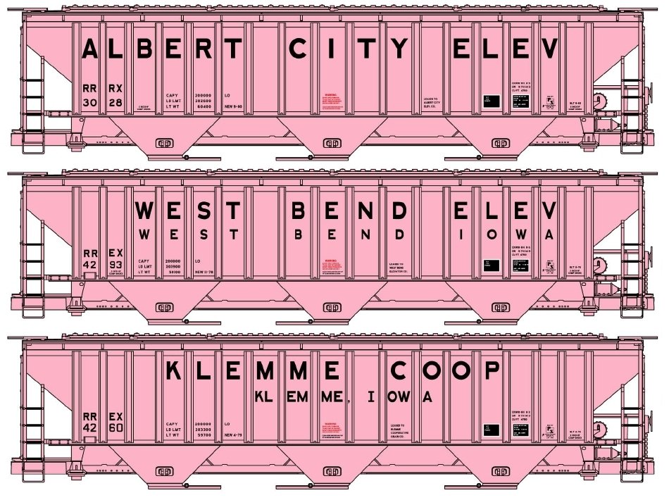 Accurail - HO Pink Co-op PS CV Hopper 3 Car Set
