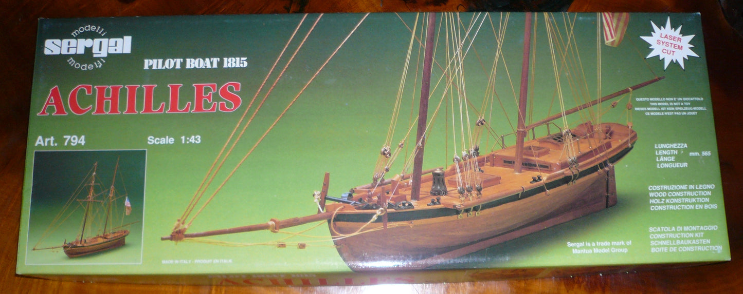Mantua - 794 Achilles - American Pilot Boat of 1815 - Plank-on-Bulkhead Kit Scale 1:43