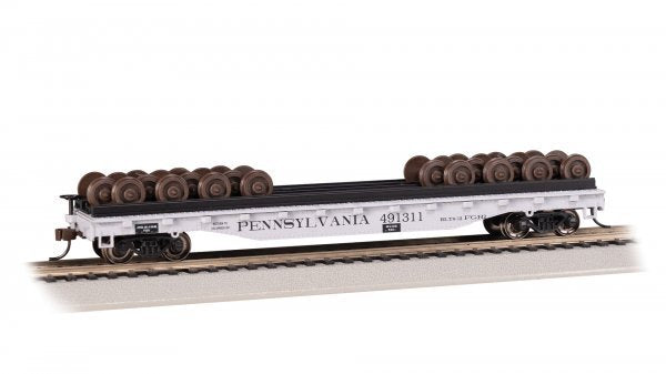 Bachmann - HO 52' Wheel Flatcar w/load PRR #491311