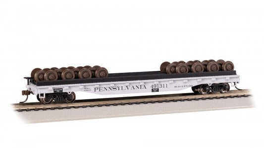 Bachmann - HO 52' Wheel Flatcar w/load PRR #491311