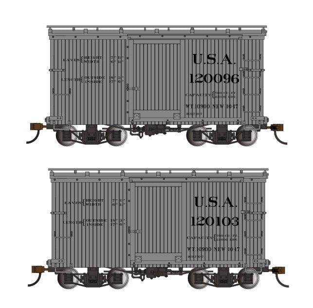 Bachmann - On30 18'Boxcar W/M Roof USA 120096-123