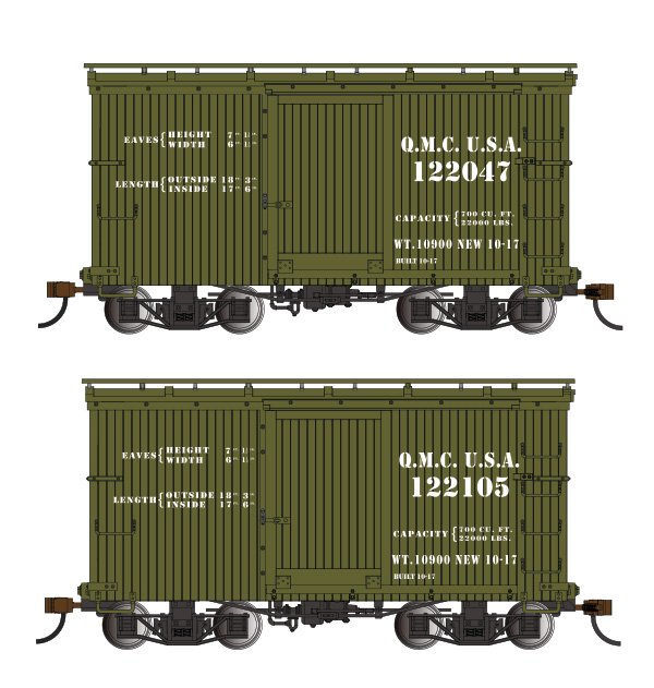 Bachmann - On30 18'Boxcar W/M Roof USQ 122047-105