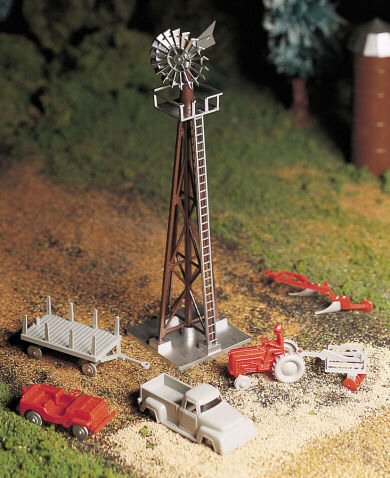 Bachmann - O Windmill W/Farm Machinery
