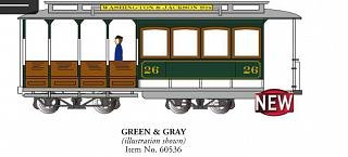 Bachmann - Ho Cable Car Green & Gray