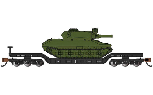 Bachmann - N 52' Flatcar with Sheridan Tank Black