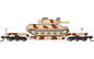 Bachmann - N 52' Flatcar with Sheridan Tnk DesrtCam