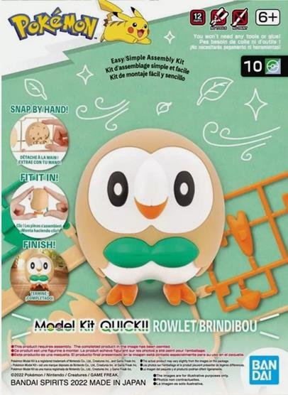 Bandai - 10 Rowlet Pokemon Model Kit Quick