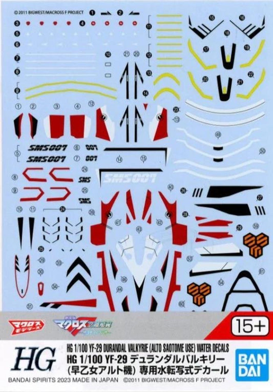 Bandai - YF-29 Durandal Valkyrie Decal 1:100