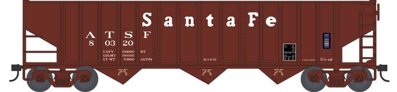 Bowser - Ho 70t 14 Panel Hopper ATSF 80334