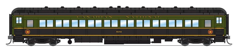 Broadway Ltd - Ho 80'Pass Coach Grn&Blk CN A 2pk