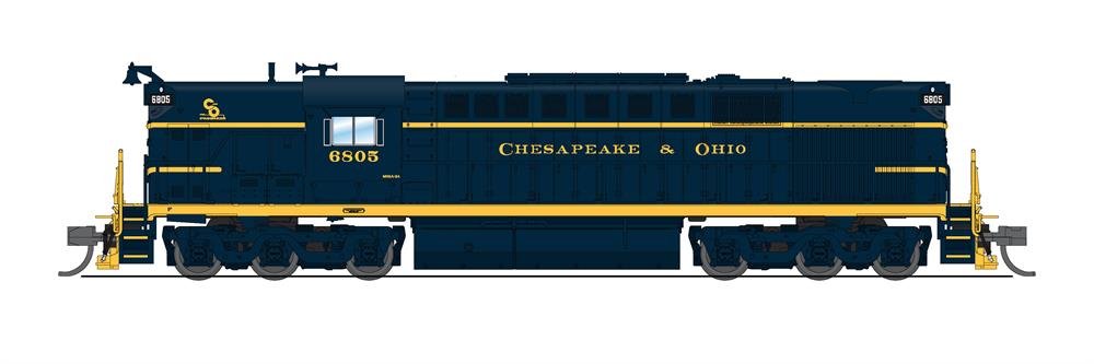 Broadway Ltd - N Alco RSD-7 C&O 6811 Blue & Yellow W/sd