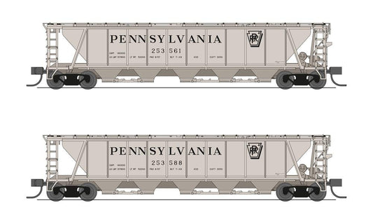 Broadway Ltd - N H32 Cvd Hopper PRR 2pk B Gray