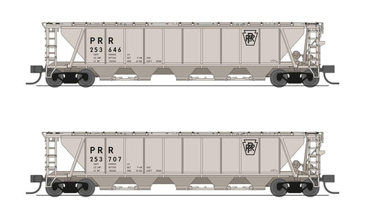 Broadway Ltd - N H32 Cvd Hopper PRR 2pk Gray