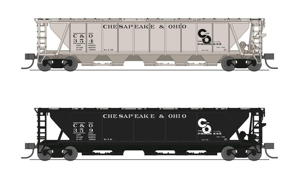 Broadway Ltd - N H32 Cvd Hopper C&O 2pk