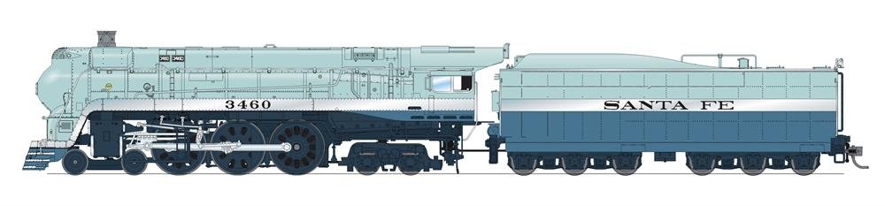 Broadway Ltd - Ho ATSF Blue Goose 3460 W/sd+S 1953Appea