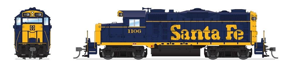 Broadway Ltd - Ho EMD GP20 ATSF 1106 W/sd