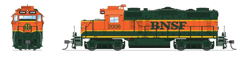 Broadway Ltd - Ho EMD GP20 BNSF 2008 W/sd