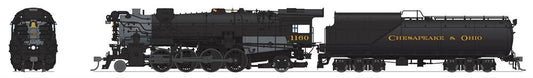 Broadway Ltd - Ho C&O K-2 Mikado Para-4 1168 W/sd+s