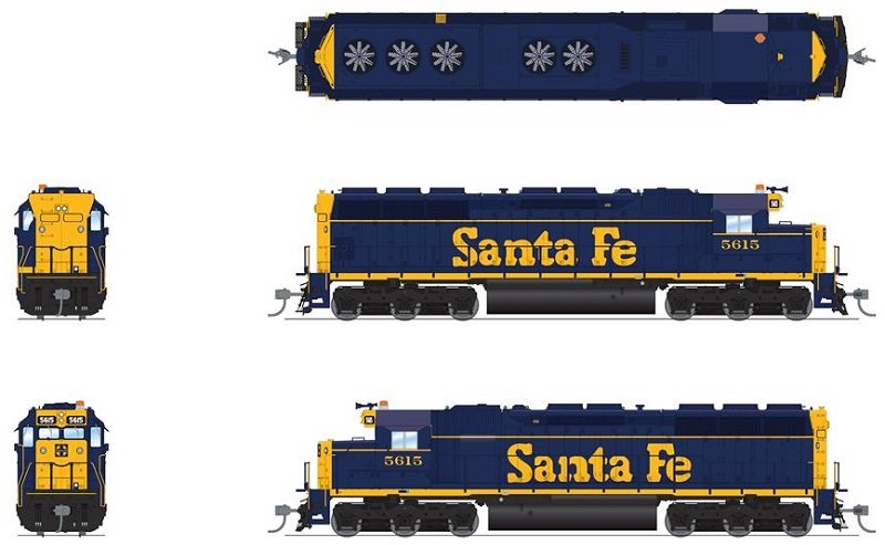 Broadway Ltd - HO EMD SD45 P4 ATSF #5615 Bookend