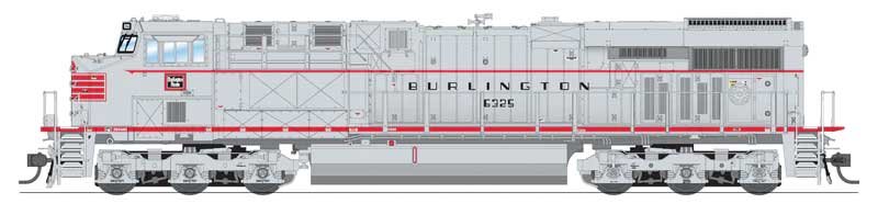 Broadway Ltd - Ho GE ES44AC CBQ 6325 Alum/BB/CRFP W/sd