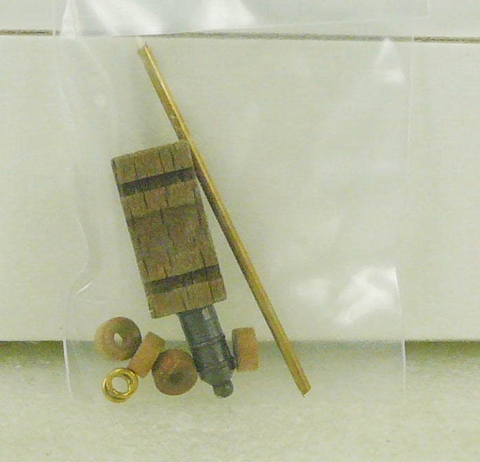 Corel - C-34 Cannon Kit 45 mm long - Burnished White Metal, Wood & Brass1/pk