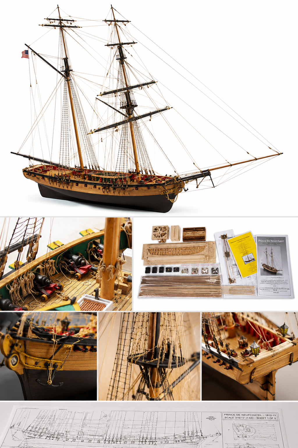 Model Shipways Prince de Neufchatel 1:64 Scale – Legendary War of