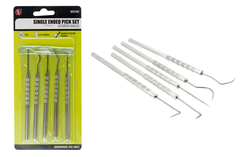 5 Pc Assorted Single Ended Pick Set, China (Hardware use Only)
