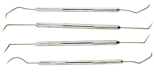 Double Ended Chrome Plated Pick Set, 4 pcs