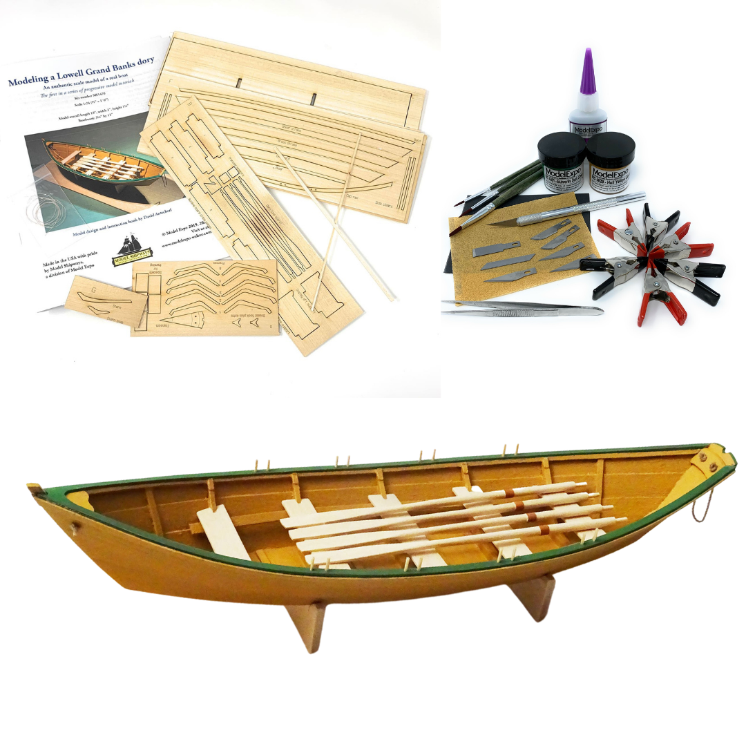 Model Shipways Lowell Grand Banks Dory with Tools 1:24 Scale Skill Level I of the Shipwright Learning Series.