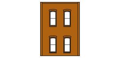 Design Preservation Model - Ho Two Story Rect 4 Window