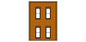 Design Preservation Model - Ho Two Story Rect 4 Window