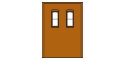 Design Preservation Model - Ho Two Story Rect 2 Window