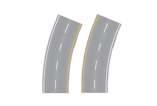 Easy Streets - HO Aged Asphalt Broad Curve Interstate