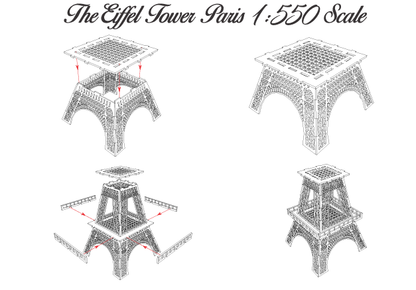 Nauticurso Eiffel Tower Wood Kit 1:550 (23" Tall)
