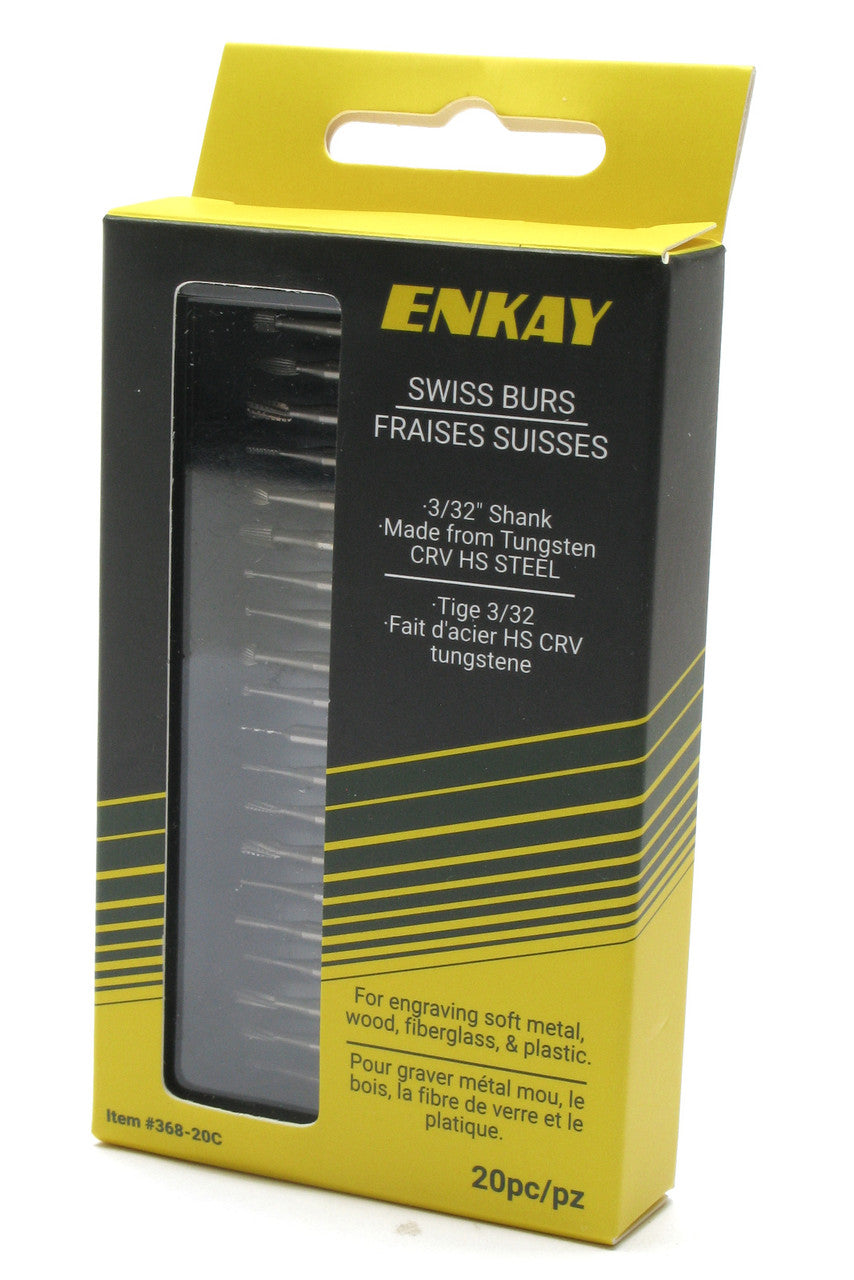 Enkay 368-20C, 20 Piece Assorted Shape Swiss Burs