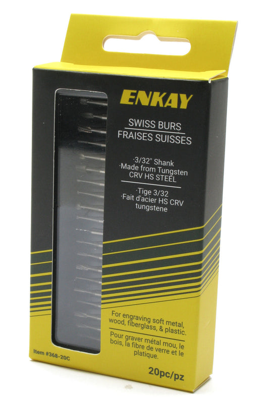 Enkay 368-20C, 20 Piece Assorted Shape Swiss Burs