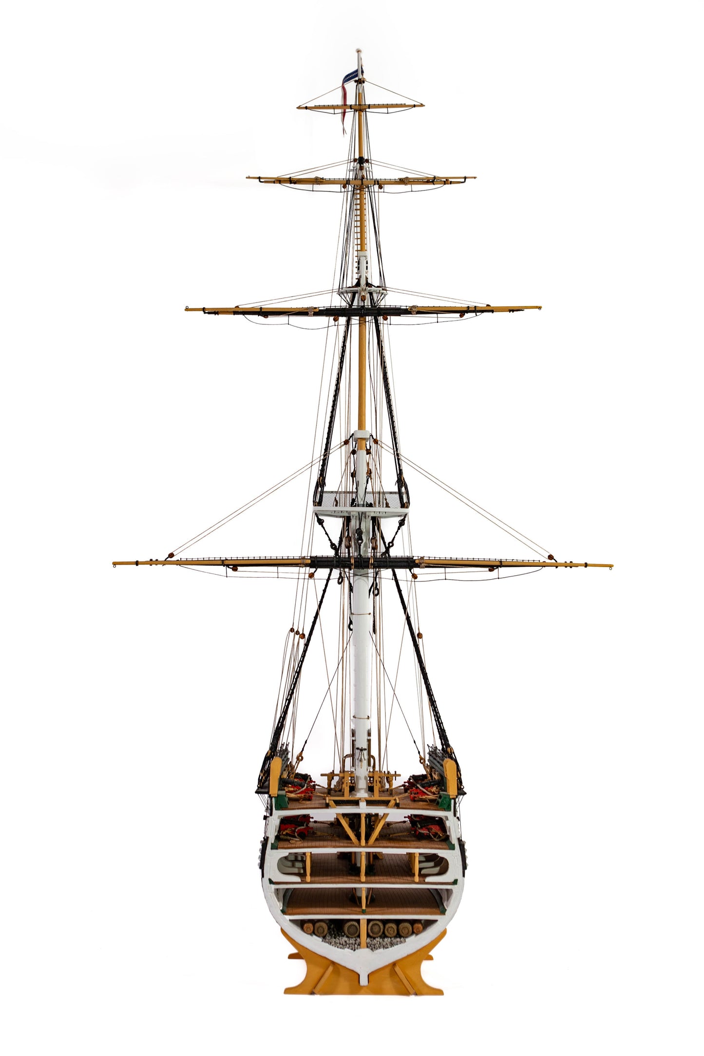 Model Shipways USS Constitution Cross-Section 1797 Wood Model - 1:76 Scale