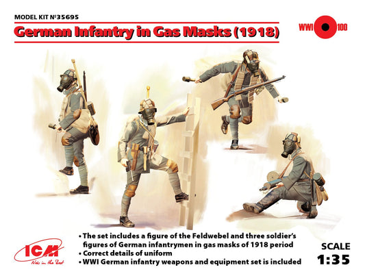 ICM - German Infantry in Gas Masks 4 1:35